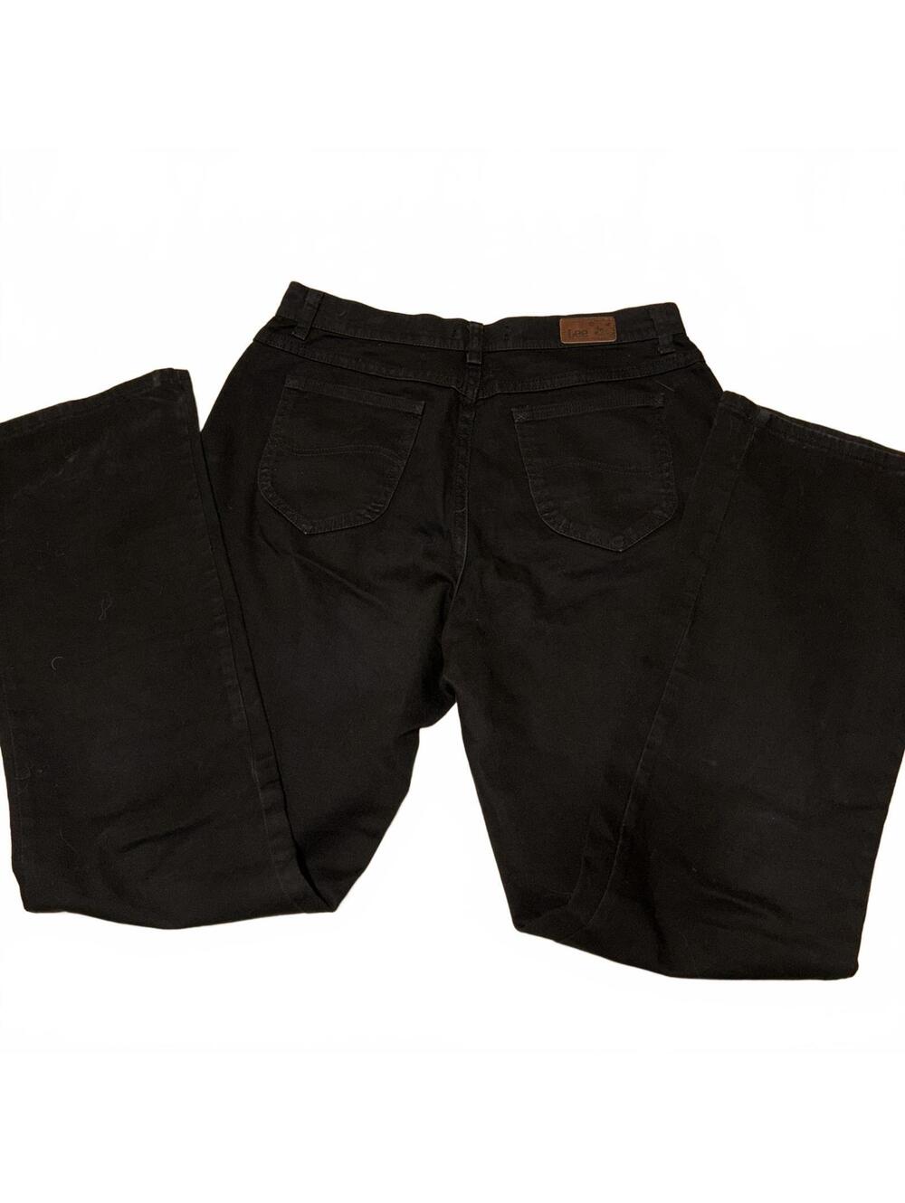 Lee Relaxed Bootcut Dark Black Denim Jeans Woman’s Size 12 Long Casual Pants - Picture 9 of 9